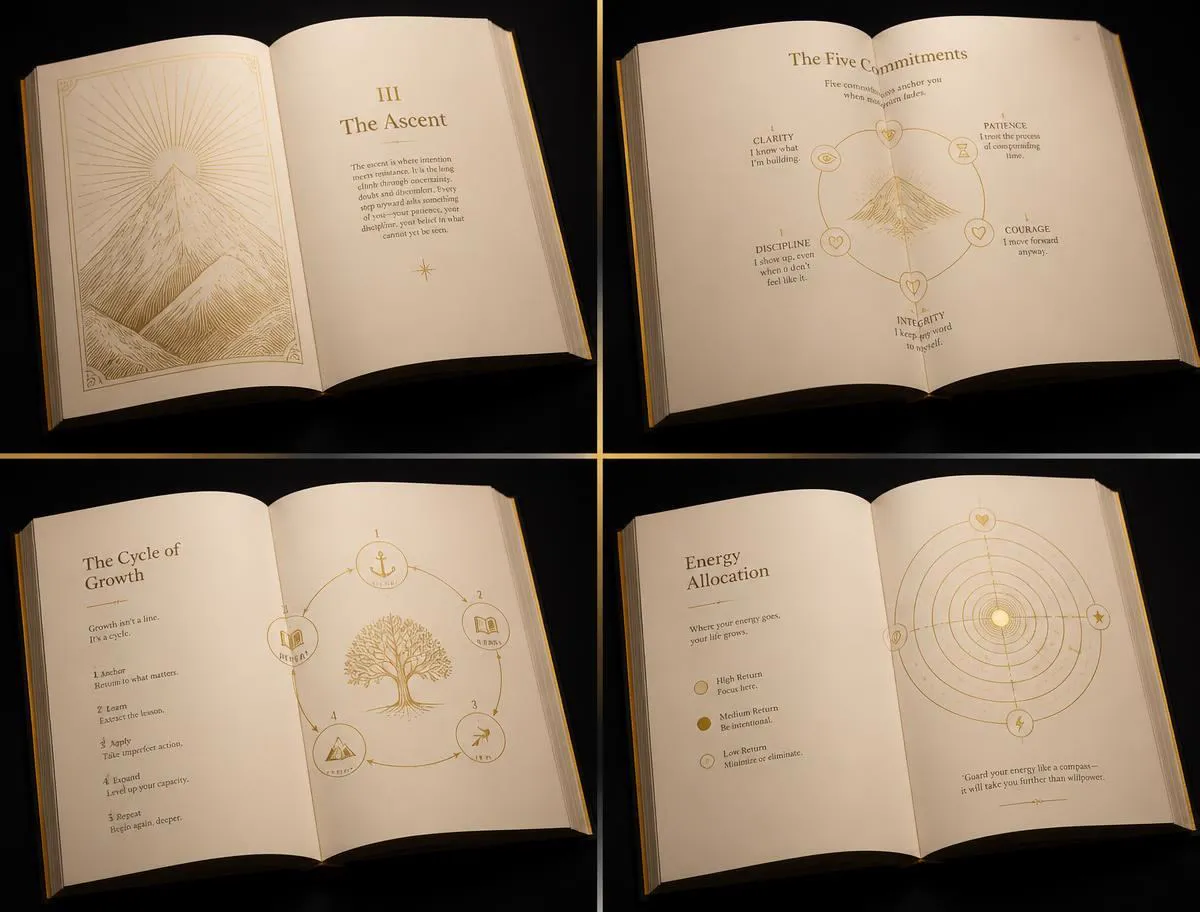 Editorial illustration detail in gold on black